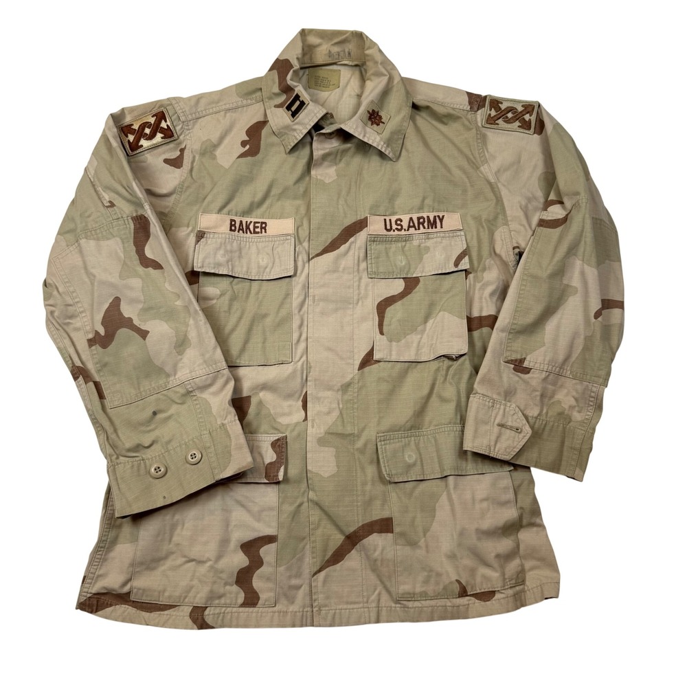 US Army Desert Camouflage Combat Coat Med Regular 3 Color DCU Jacket BDU Baker